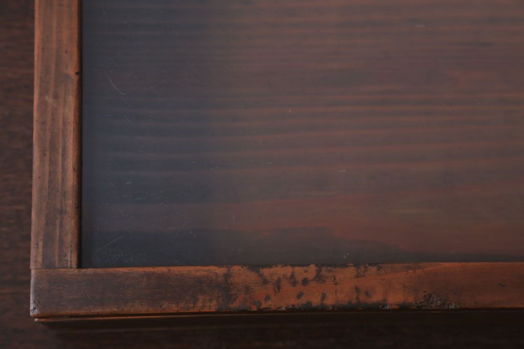 アンティーク雑貨　アンティーク　古い木の小さなガラスケース収納箱(2)