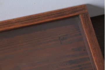 アンティーク雑貨　アンティーク　古い木の小さなガラスケース収納箱(2)