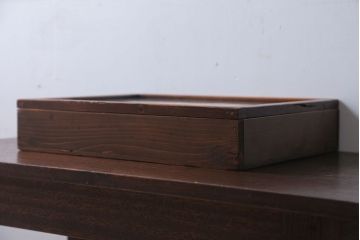 アンティーク雑貨　アンティーク　古い木の小さなガラスケース収納箱(2)