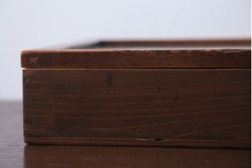 アンティーク雑貨　アンティーク　古い木の小さなガラスケース収納箱(2)