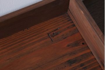 アンティーク雑貨　アンティーク　古い木の小さなガラスケース収納箱(2)