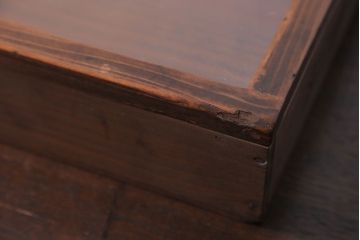 アンティーク雑貨　アンティーク　古い木の小さなガラスケース収納箱(2)