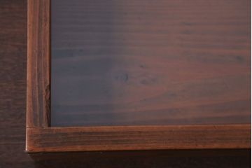 アンティーク雑貨　アンティーク　古い木の小さなガラスケース収納箱(3)