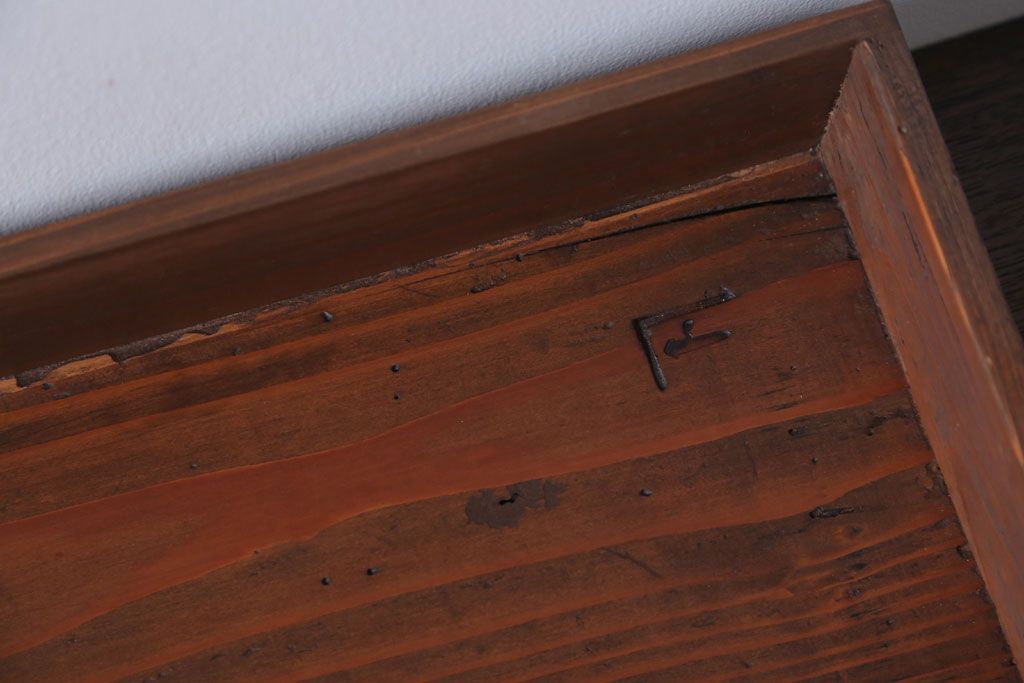 アンティーク雑貨　アンティーク　古い木の小さなガラスケース収納箱(3)