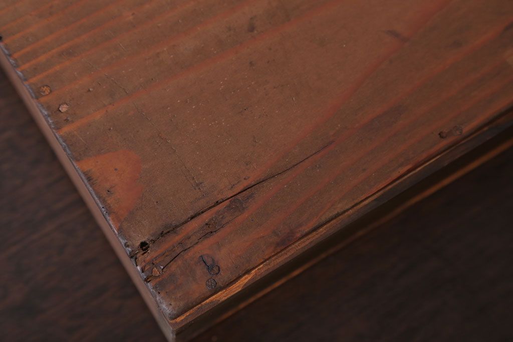 アンティーク雑貨　アンティーク　古い木の小さなガラスケース収納箱(3)