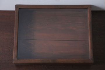 アンティーク雑貨　アンティーク　古い木の小さなガラスケース収納ボックス(1)