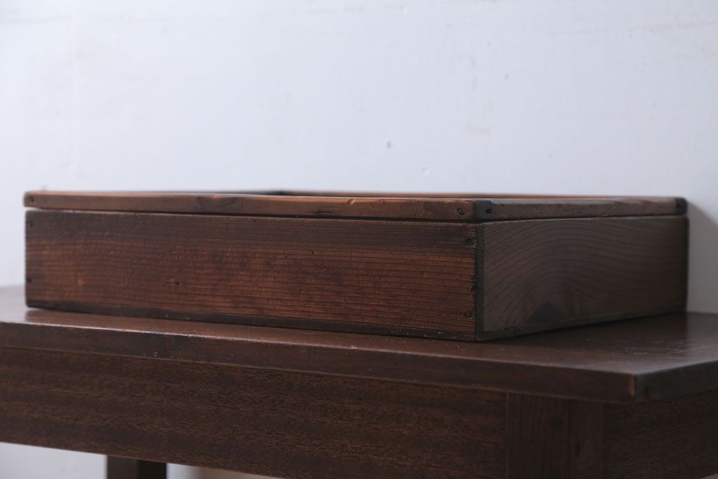 アンティーク雑貨　アンティーク　古い木の小さなガラスケース収納ボックス(1)