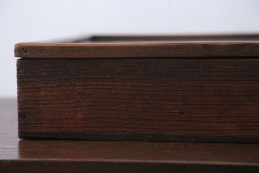 アンティーク雑貨　アンティーク　古い木の小さなガラスケース収納ボックス(1)