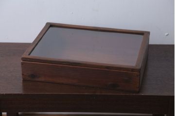 アンティーク雑貨　アンティーク　古い木の小さなガラスケース収納ボックス(1)