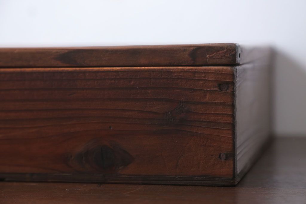 アンティーク雑貨　アンティーク　古い木の小さなガラスケース収納ボックス(1)