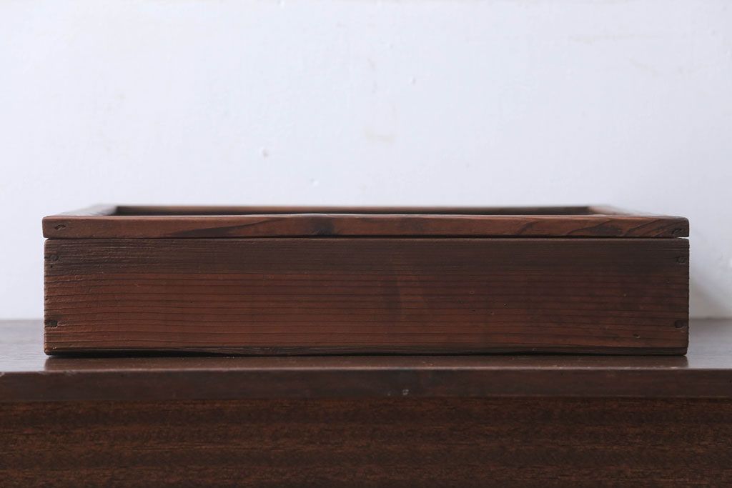 アンティーク雑貨　アンティーク　古い木の小さなガラスケース収納ボックス(2)