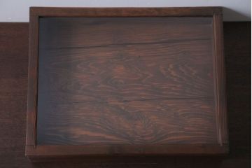 アンティーク雑貨　アンティーク　古い木の小さなガラスケース収納ボックス(2)