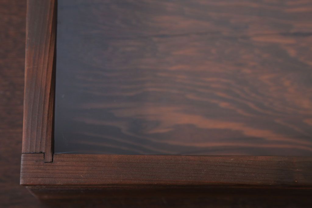 アンティーク雑貨　アンティーク　古い木の小さなガラスケース収納ボックス(2)