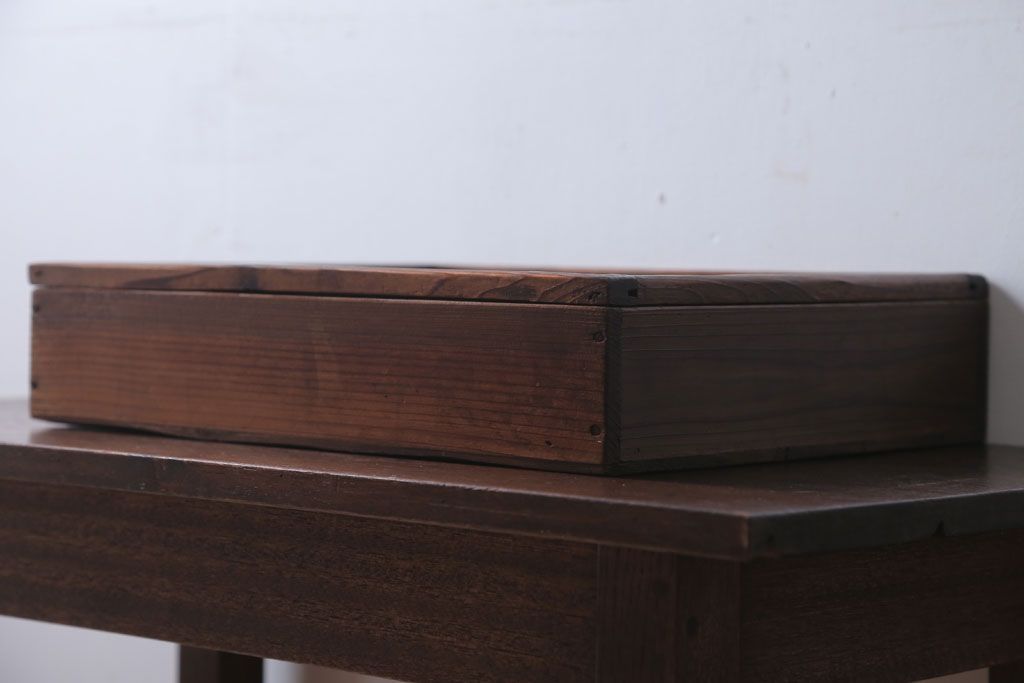 アンティーク雑貨　アンティーク　古い木の小さなガラスケース収納ボックス(2)