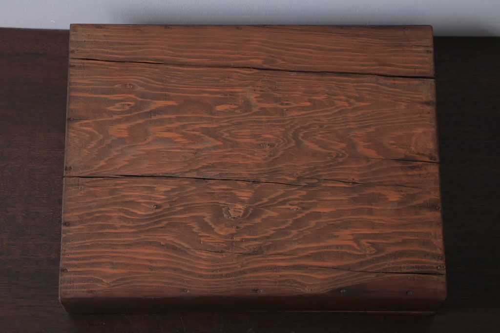 アンティーク雑貨　アンティーク　古い木の小さなガラスケース収納ボックス(2)