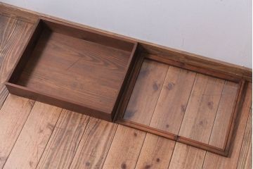 アンティーク雑貨　アンティーク　古い木の小さなガラスケース収納ボックス(3)