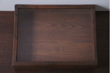 アンティーク雑貨　アンティーク　古い木の小さなガラスケース収納ボックス(3)