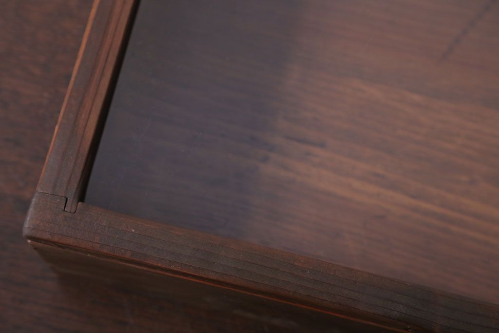 アンティーク雑貨　アンティーク　古い木の小さなガラスケース収納ボックス(3)