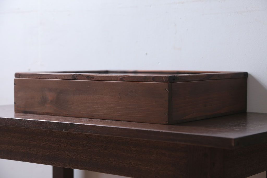 アンティーク雑貨　アンティーク　古い木の小さなガラスケース収納ボックス(3)