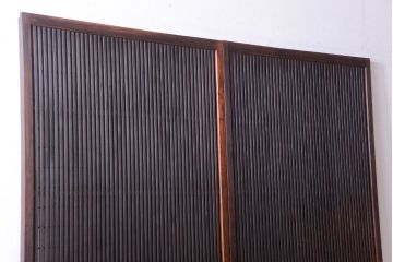 古民具・骨董　特大裏障子付き!高級アンティーク格子戸2枚セット