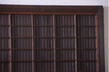 古民具・骨董　特大裏障子付き!高級アンティーク格子戸2枚セット
