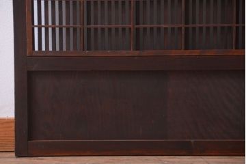 古民具・骨董　特大裏障子付き!高級アンティーク格子戸2枚セット