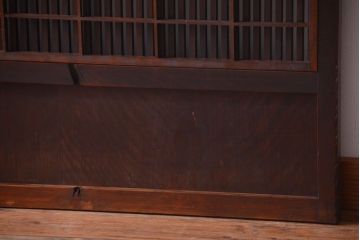 古民具・骨董　特大裏障子付き!高級アンティーク格子戸2枚セット