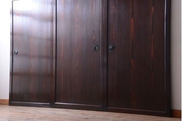 古民具・骨董　古い木の美しいアンティーク板戸3枚セット(2)