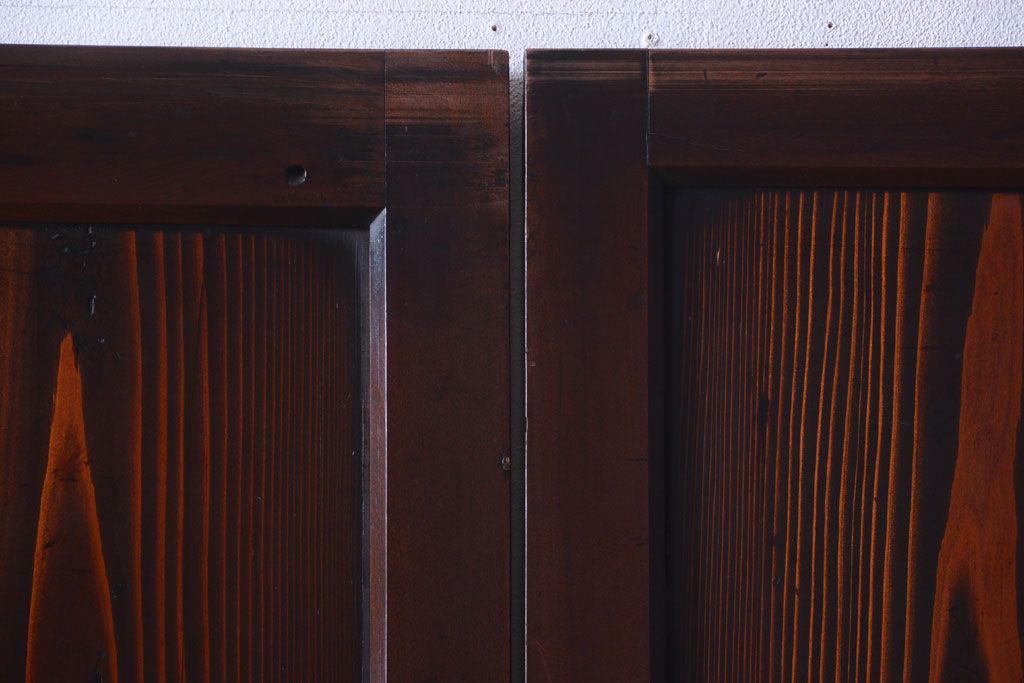 古民具・骨董　古い木の美しいアンティーク板戸3枚セット(2)