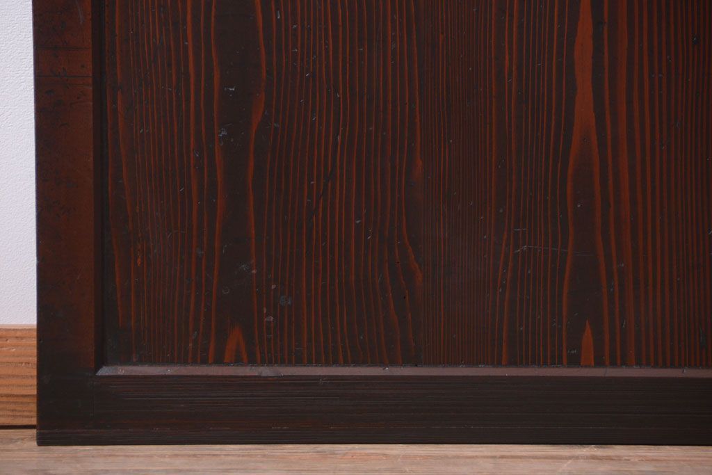 古民具・骨董　古い木の美しいアンティーク板戸3枚セット(2)