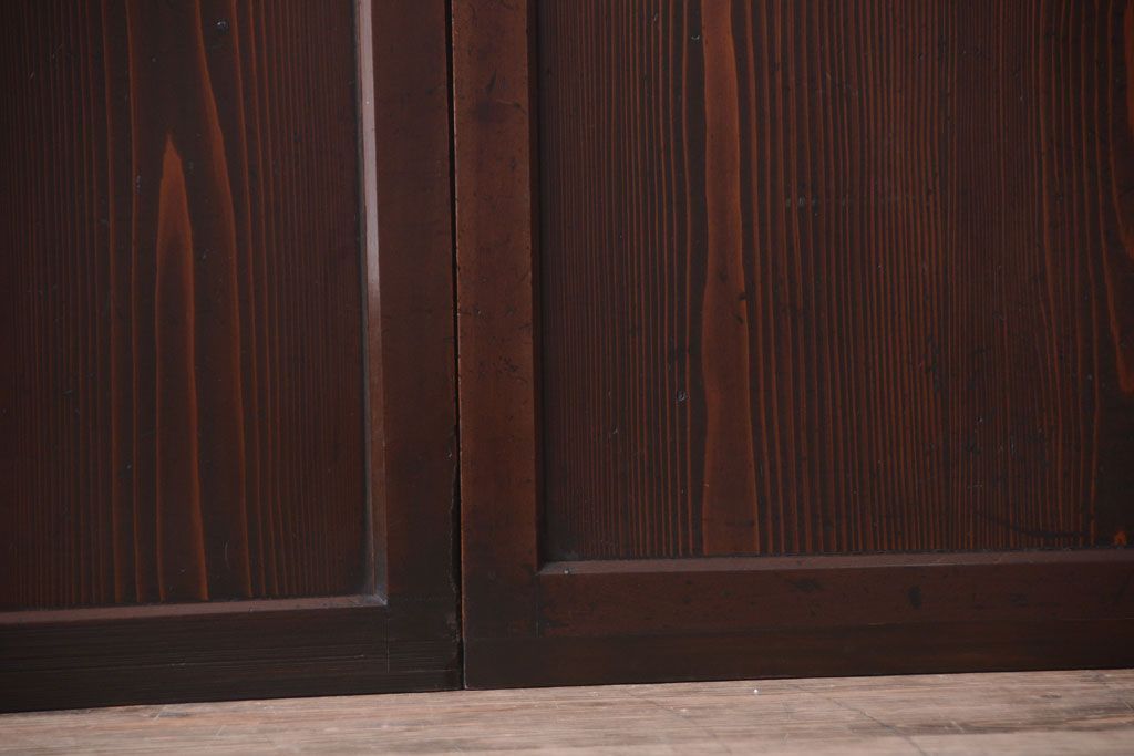 古民具・骨董　古い木の美しいアンティーク板戸3枚セット(2)