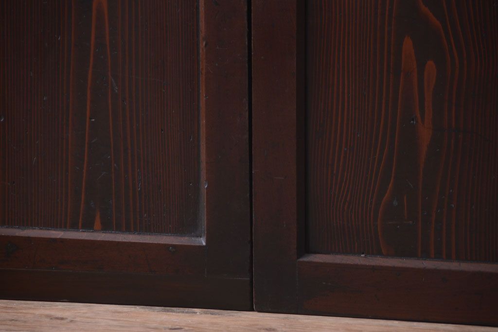 古民具・骨董　古い木の美しいアンティーク板戸3枚セット(2)