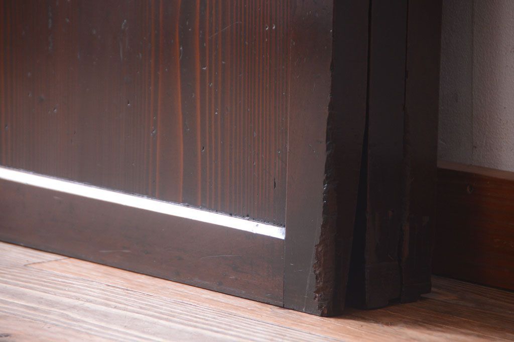 古民具・骨董　古い木の美しいアンティーク板戸3枚セット(2)