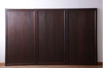 古民具・骨董　古い木の美しいアンティーク板戸3枚セット(2)