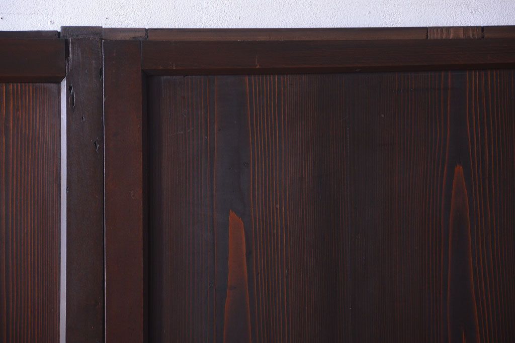 古民具・骨董　古い木の美しいアンティーク板戸3枚セット(2)