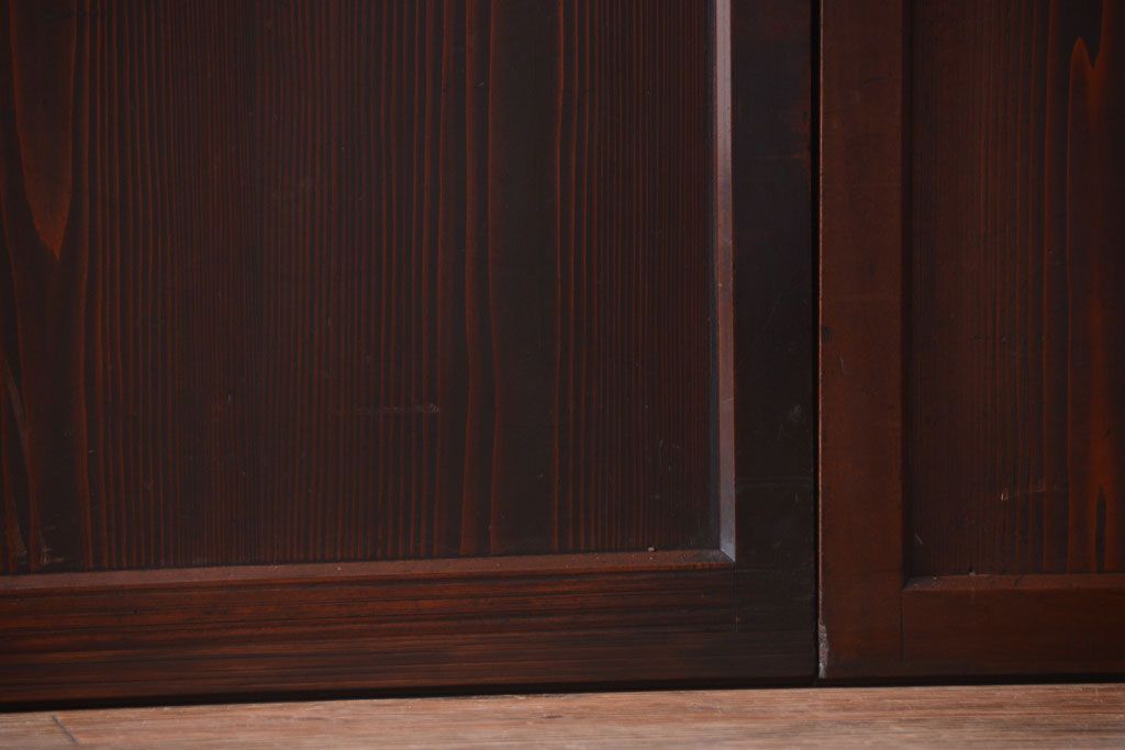 古民具・骨董　古い木の美しいアンティーク板戸3枚セット(2)