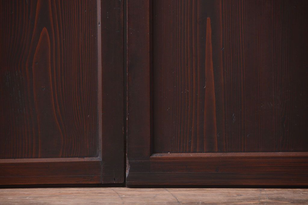 古民具・骨董　古い木の美しいアンティーク板戸3枚セット(2)