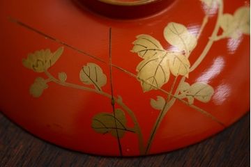アンティーク　大正〜昭和初期!古い蒔絵の木製椀8客(漆器)