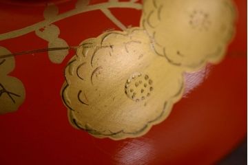 アンティーク　大正〜昭和初期!古い蒔絵の木製椀8客(漆器)