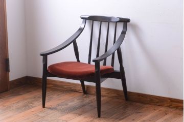 ヴィンテージ家具　 ビンテージ　モダンな木製フレームシングルソファ(1人掛け)