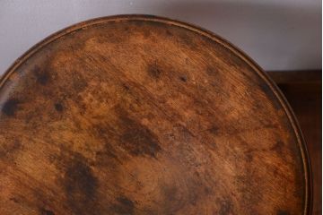 アンティーク家具　アンティーク　古い木のおしゃれでシャビーな丸スツール(1)