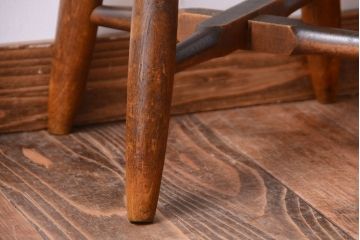 アンティーク家具　アンティーク　古い木のおしゃれでシャビーな丸スツール(1)