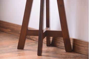 アンティーク家具　アンティーク　古い木のおしゃれでシャビーな丸スツール(3)