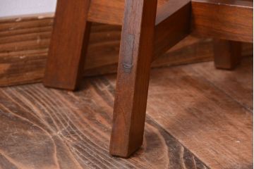 アンティーク家具　アンティーク　古い木のおしゃれでシャビーな丸スツール(3)