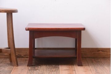 アンティーク雑貨　古民具・骨董　総欅材!アンティークサイドテーブル(飾り台)
