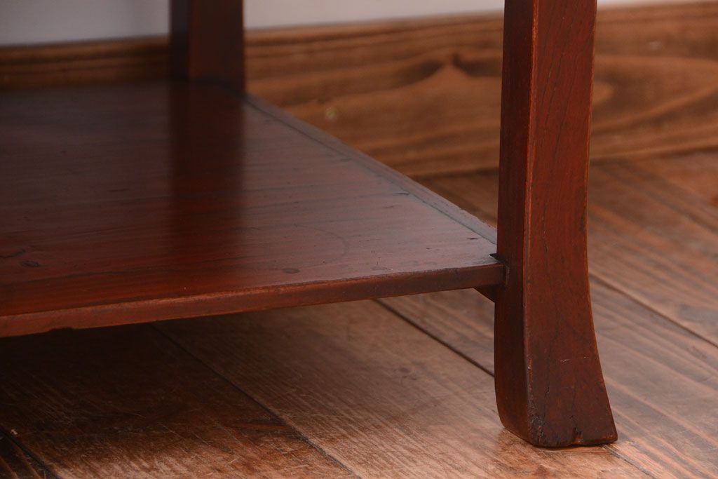 アンティーク雑貨　古民具・骨董　総欅材!アンティークサイドテーブル(飾り台)