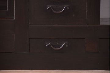 アンティーク家具　古民具・骨董　明治期　古い木の味わい深い薄型重ね階段箪笥