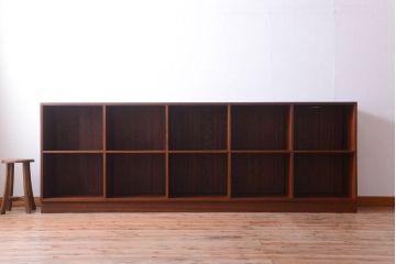 レトロ家具　昭和レトロ　大きな横型アンティークマス目棚(収納棚、飾り棚)