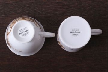 イギリスビンテージ　Susie Cooper(スージークーパー)　SOLERA(ソレラ)シリーズ　カップ&ソーサー2客とお皿のセット