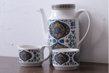 イギリスビンテージ　MIDWINTER(ミッドウィンター)　Bengal(ベンガル)シリーズ　ティーポット、砂糖入れ、ミルク入れのセット